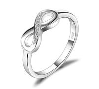 JewelryPalace Wickelring Infinity Verlobungsring Unendlichkeit Promise Eheringe Ring Silber 925 Damen, Zirkonia Silberringe Trauringe Damenring Hochzeitsringe Antragsring Ringe, Damen Schmuck 50