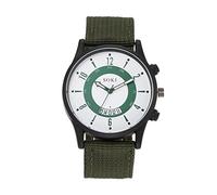 JewelryWe Armbanduhr Herren Datum Kalender Analog Quarz Beiläufige Sport Uhr Herrenuhr mit Nylon Textil Armband, Grün