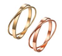JewelryWe Damen Armreif Unendlichkeitszeichen Armband: 2pcs Edelstahl Infinity Unendlichkeit Zeichen Kreuz Kreis Armspange Manschettenarmband Geschenk für Frau Freundin Mutter