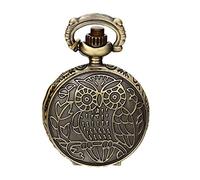 JewelryWe Damen Herren Taschenuhr Eule Blumen Uhranhänger Quartz Legierung Kettenuhr Uhr Halskette Farbe Bronze