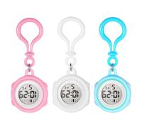 JewelryWe Digitaluhr Damen Karabiner Uhr: 3pcs Silikon Hülle Elektronische Digital Taschenuhr Karabineruhr Multifunktionale Krankenschwester Fob Uhr mit Datum Woche Kalender, Wecker, Stoppuhr