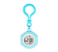 JewelryWe Digitaluhr Damen Karabiner Uhr: Blau Silikon Hülle Elektronische Digital Taschenuhr Karabineruhr Multifunktionale Krankenschwester Fob Uhr mit Datum Woche Kalender, Wecker, Stoppuhr