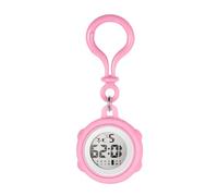 JewelryWe Digitaluhr Damen Karabiner Uhr: Rosa Silikon Hülle Elektronische Digital Taschenuhr Karabineruhr Multifunktionale Krankenschwester Fob Uhr mit Datum Woche Kalender, Wecker, Stoppuhr