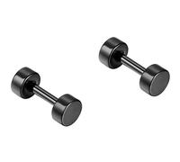 JewelryWe Fake Plug Ohrstecker Schwarz: 4mm Herren Damen Edelstahl Tunnel Ohrringe Rund Kreis Fake Ohr Plugs Schraube Helix Tragus Piercings
