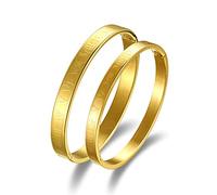 JewelryWe Gold Armreif Armband Herren: Edelstahl Römische Ziffern Manschette Armspange Männer Inspirierendes Armband Gravur Charmant Schlicht Mode Schmuck Geschenk