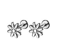 JewelryWe Helix Piercing Knorpel Ohrringe: Gänseblümchen Blumen Chirurgenstahl Tragus Piercing Knorpel Ohrpiercing Schraube Ohrstecker Klein Barbell Conch Piercing Labret Ohr Schmuck Silber Damen