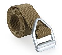 JewelryWe Herren Militär Taktische Gürtel Verdickte Nylon Atmungsaktiv Canvas Belt Stoffgürtel Outdoor Sportarten Hosengürtel Verstellbare Gurtband 130cm lang Braun