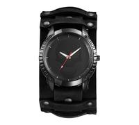 JewelryWe Herrenuhr Steampunk Uhren mit Lederarmband: Halloween Punk Totenkopf Schädel Analog Quarz Armbanduhr Herren Große Dual-Use Uhr mit Schwarz Abnehmbarem Breit Echtleder Leder Armband