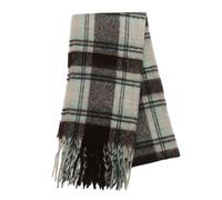 JewelryWe Karierter Winterschal Damen Herren: Boho Oversized Kaschmir-Imitat Schal XXL 200x45cm Mode Kariertes Muster Dick Warm Deckenschal Unisex Fransen Poncho für Winter Herbst, Grün