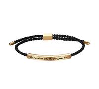 JewelryWe Motivierendes Schlaucharmband Armband für Damen, Don't LET THE Hard Days Win Schwarz Verstellbar Geflochten Nylon Armreif Manschette mit Edelstahl Schieber inspirierendes Geschenk