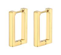 JewelryWe Rechteckige Ohrringe für Herren Damen: Gold Edelstahl Rechteck Klein Huggie Creolen Geometrische Eckige Ohrringe Punk Ohrstecker Ohr Piercing Hypoallergen Ohrschmuck