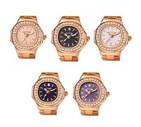 JewelryWe Ringuhr Fingeruhr Damen Uhren - 5pcs Rosegold Quadrat Quarz Analoge Verstellbar Metall Ring Uhr Frauen Glitzer Strass Fingerringuhr Uhrenring mit Rechteckigem Zifferblatt, 5 Farben Set