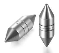 JewelryWe Schmuck 1 Paar Magnetische Fakeplugs Ohrstecker Ohrringe, Edelstahl Geschosskopf Design Fake Plug Tunnel Ohr Magnet Ohrclips Ohne Loch Piercing, Silber Schwarz