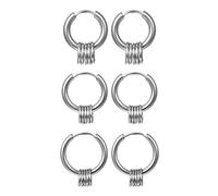 JewelryWe Schmuck Creolen Ohrringe Herren Damen Edelstahl Kreis Ringe Ohrhänger Klappcreolen Huggie, Schwarz/Gold/Silber, Durchmesser 15mm/17mm/19mm