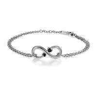 JewelryWe Schmuck Damen Armband Fußkettchen, Infinity Unendlichkeit Herz Lieben Zeichen Charm Fußkette Armkette Armreif, Zirkonia Diamant Edelstahl, Geschenke für Frauen Mädchen