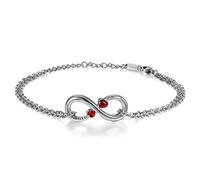 JewelryWe Schmuck Damen Armband Fußkettchen, Infinity Unendlichkeit Herz Lieben Zeichen Charm Fußkette Armkette Armreif, Zirkonia Diamant Edelstahl, Geschenke für Frauen Mädchen