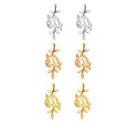 JewelryWe Schmuck Damen Blatt Ohrclips Ohrklemme Ohrringe Edelstahl Fake Piercing Clip-on Ohr Klammern Ohne Loch Ohrstecker für Frauen Mädchen Silber/Gold/Rosegold