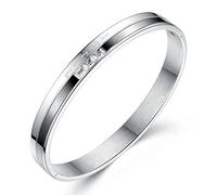 JewelryWe Schmuck Herren Armreif Armband, Lieben Freundschaftsarmband Valentinstag Paar Geschenke, You Are My only Love, Zirkonia Diamant Edelstahl Armspange, Schwarz Silber