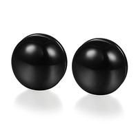 JewelryWe Schmuck Herren Damen Ohrringe, 8MM Rund Magnet Fake-Plugs Fake-Piercing Ohrstecker Tunnel Plug Ohne Loch Magnetisch Ohr-Clips, Edelstahl, Schwarz