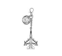 JewelryWe Taschenuhr, klassische Schlüsselanhänger, Steampunk-Flugzeug-Anhänger, Quarzuhr, Halskette, für Weihnachten, Weihnachten, Klassisch