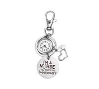 JewelryWe Taschenuhr, klassische Schlüsselanhänger, Steampunk-Herzanhänger, Quarzuhr, Krankenschwesteruhr, für Weihnachten, Weihnachten, Klassisch