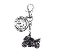 JewelryWe Taschenuhr, klassische Schlüsselanhänger, Steampunk-Taschenuhr, halber Jäger, Motorradanhänger, Quarzuhr, Halskette, für Weihnachten, C-schwarz, Klassisch