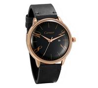 JewelryWe Uhren Herren Leder Herrenuhr: Klassische 30M Wasserdicht Datum Kalender Analog Quarz Armbanduhr Männer Luxus Geschäfts Casual Uhr mit Schwarz Echtleder Armband