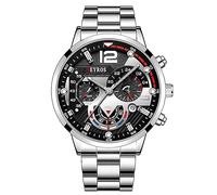JewelryWe Uhren Herren Metallarmband Leuchtzeiger - Silber Einzigartig Analog Quarz Armbanduhr Männer Legierung Armband Uhr mit großem runden Zifferblatt und Leuchtenden Zeiger