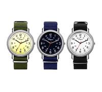 JewelryWe Uhren Herren Nylon 12/24H - 3pcs Klassische 12/24H Analog Quarz Armbanduhr mit Nylon Textil Armband Beiläufige Uhr Sportuhr für Männer Frauen, Blau Schwarz Armeegrün