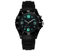 JewelryWe Uhren Junge Silikon LED-Beleuchtung: Kinderuhr Analog Quarz Armbanduhr Kinder Mädchen Schwarz Silikon Gummi Armband Sportuhr Lernuhr mit LED Lichter