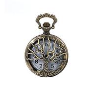 JewelryWe Vatertagsgeschenk Taschenuhr Herren Retro Flugzeug/Eule/Indianer Alter Mann/Kreuz Kettenuhr Analog Quarz Uhr Anhänger mit Halskette Kette Bronze Geschenk für Männer