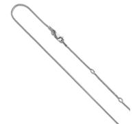 JewelryWeb Halskette aus 925er-Sterlingsilber, rhodiniert, 1 mm, runde Schlange, 3 cm + 3 cm, verstellbare Kette, 41 cm, Halskette für Damen und Herren