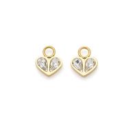 JEWELS BY LEONARDO Anhänger Beauty's Ines • 1 Paar Charms-Anhänger aus goldfarbenem Edelstahl • zwei facettierte klare Glastropfen in Herz-Form • Schmuck Geschenk für Frauen • 025522