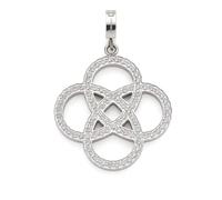 JEWELS BY LEONARDO Anhänger Clip & Mix Bleur • Ketten-Anhänger aus silberfarbenem Edelstahl • edler Pavé-Besatz aus Zirkonia-Steinen auf arabesker Form • Clip M (4,8 mm Ø) • Schmuck Geschenk • 026343