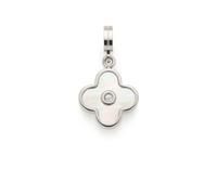 JEWELS BY LEONARDO Anhänger Clip & Mix Bluna • Ketten-Anhänger aus silberfarbenem Edelstahl • Kleeblatt-Motiv aus Perlmutt und einem Zirkonia-Stein • Clip S (3,5 mm Ø) • Schmuck Geschenk • 026703