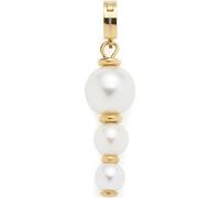 JEWELS BY LEONARDO Anhänger Clip & Mix Boa, Ketten-Anhänger aus goldfarbenem Edelstahl, drei Imitationsperlen im Wechsel mit goldfarbenen Plättchen, Schmuck Geschenk für Frauen, 024424