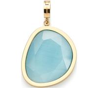 JEWELS BY LEONARDO Anhänger Clip & Mix Bonny • Ketten-Anhänger aus goldfarbenem Edelstahl • Catseye in glasklarem Türkis • Schmuck Geschenk für Frauen • 024948