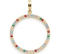 JEWELS BY LEONARDO Anhänger Clip & Mix Clarence • Ketten-Anhänger aus goldfarbenem Edelstahl • Pavé-Linie aus kunstvoll angeordneten Steinen • Schmuck Geschenk für Frauen • 024947