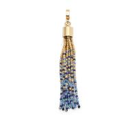 Leonardo Anhänger Lou Clip & Mix – goldfarbener Edelstahl, blaue Perlen, Clip M (4,8 mm Ø) 025647