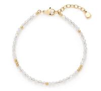 JEWELS BY LEONARDO Armband Ciao Althina • Arm-Schmuck aus goldfarbenem Edelstahl • goldene Kugeln, weiße Perlen & klare Glasperlen im Mix • 18-20,5 cm Länge • Schmuck Geschenk für Frauen • 026210