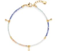 JEWELS BY LEONARDO Armband Ciao Babelli, Arm-Schmuck aus goldfarbenem Edelstahl, pastellfarbene Natursteinchen und kleine Goldtropfen, 18-19,5 cm Länge, Schmuck Damen, 024472