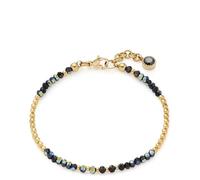 JEWELS BY LEONARDO Armband Ciao Lola • Arm-Kette aus goldfarbenem Edelstahl • schwarze Glaskristalle mit funkelndem Facettenschliff • 17-19 cm Länge • besonderes Schmuck Geschenk für Frauen • 018782