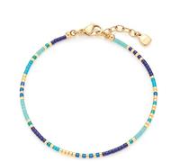 JEWELS BY LEONARDO Armband Ciao Lou • Arm-Kette aus goldfarbenem Edelstahl • Miyuki Glas-Perlen in gold, blau und türkis • 17,5-19,5 cm Länge • Geschenk Damen Schmuck • 022982