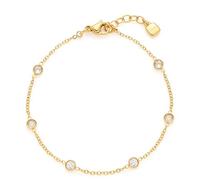 Armband CIAO BY LEONARDO "Mini CIAO, 022920" Armbänder Gr. Edelstahl, goldfarben (gelbgoldfarben, kristallweiß, kristallweiß) Damen Trachtenmode mit Kristallglas (99139812-0)