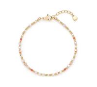 JEWELS BY LEONARDO Armband Ciao Shari • Goldfarbenes Edelstahlarmband mit pastellfarbenen Würfelperlen • 18,5-21,5 cm • Schmuck für Frauen • 026230