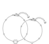 JEWELS BY LEONARDO Armband Cindy Mutter & Tochter • Arm-Kettchen Set aus silberfarbenem Edelstahl • runde Plättchen mit einem Herz - ein Symbol der Liebe • Schmuck Geschenk für Frauen • 025063