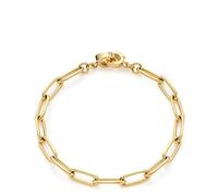 JEWELS BY LEONARDO Armband Clip & Mix Estrella • Arm-Kette aus goldfarbenem Edelstahl • aus ovalen Ketten-Gliedern im Chunky-Look • 19 cm Länge • Geschenk Damen Schmuck • 021615