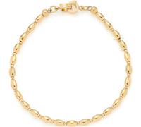 Leonardo Jewels Armband Clip&Mix Lori, Arm-Schmuck aus ovalen Edelstahl-Perlen zum Anhängen von Charms, 18,5 cm Länge, goldfarben, Schmuck Damen, 023743