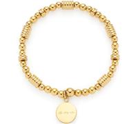 JEWELS BY LEONARDO Armband Elisabeth • elastische Arm-Kette aus goldfarbenem Edelstahl • voluminöser Mix aus Metallkugeln und -scheiben • 19 cm Länge • Schmuck Geschenk für Frauen • 024843