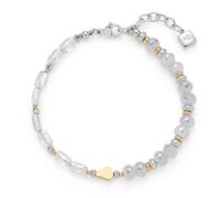 JEWELS BY LEONARDO Armband Marit • Arm-Schmuck aus bicolorfarbenem Edelstahl • unterschiedlich aufgereihte Perlen in grau-blau Tönen • 18-20,5 cm Länge • Schmuck Geschenk für Frauen • 025963
